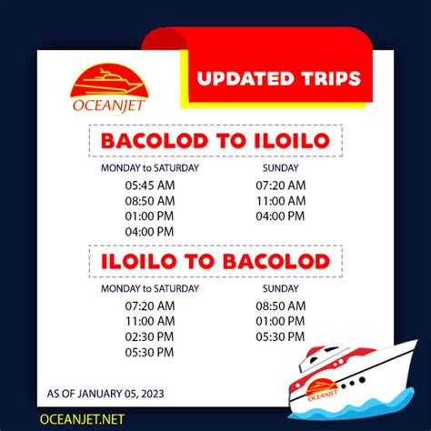 oceanjet schedule bacolod|Ocean Jet Schedule: Iloilo to Bacolod and Vice Versa.